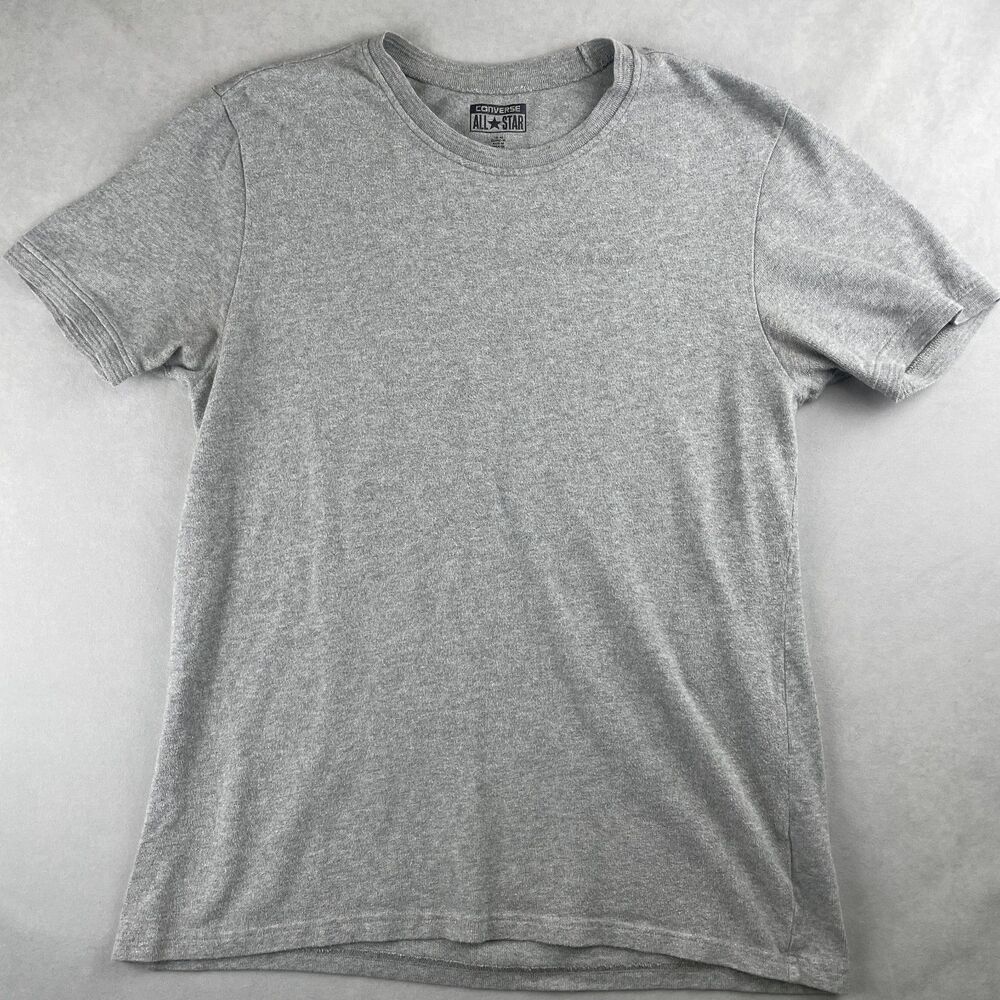Converse All Star Shirt Men M Gray Chuck Taylor Classic Embroidered Tee Crewneck